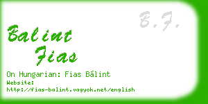 balint fias business card